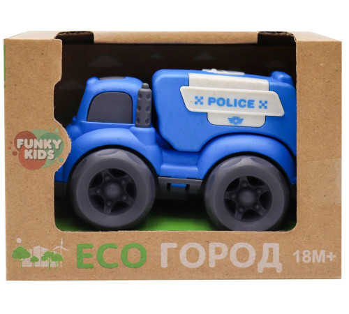  funky toys ft0278077 mașină de poliție ecologică (10 cm) albastră