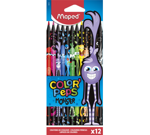  maped 862612 creioane colorate "monster" (12 buc.)