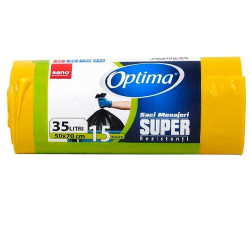 Sano Saci menajeri Optima galbeni (35 l) 15 buc. 006997 Produse chimice de uz casnic in Moldova sano saci menajeri optima galbeni (35 l) 15 buc. 006997