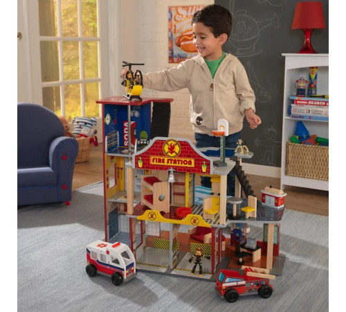 kidkraft 63214-msn set de joc "station deluxe fire station"
