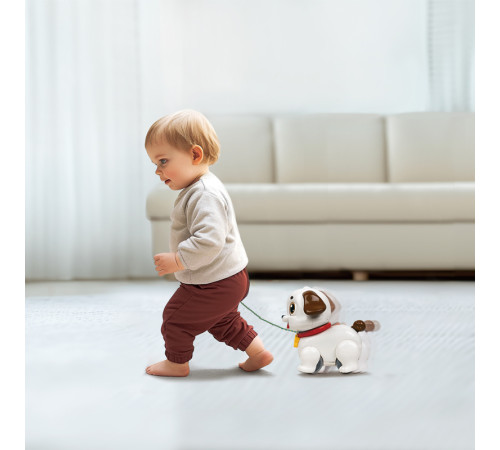 hola toys he9977 jucărie de tras "cățeluș" cu sunet și lumină