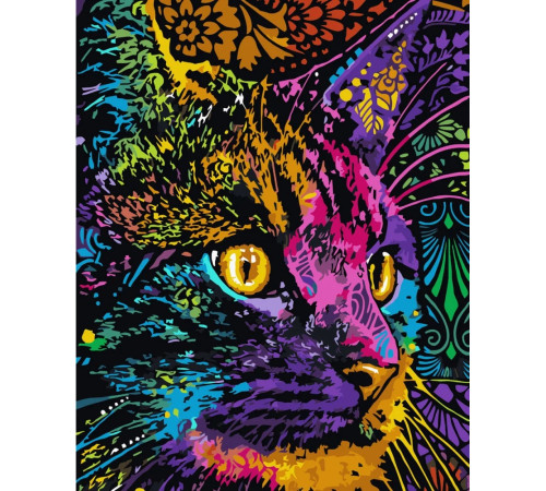 strateg leo va-3591 Картина по номерам "Разноцветный кот" (40x50 см.)