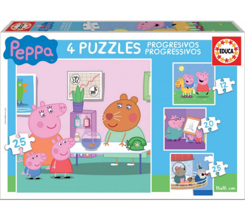  educa 16817 Пазлы 4-в-1 Свинка Пеппа" (12/16/20/25 эл.)