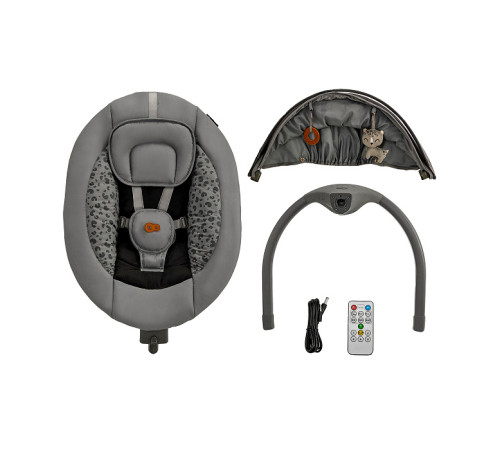 kinderkraft leagan electronic lumi 2 (p&acirc;nă la 9 kg.) dark grey