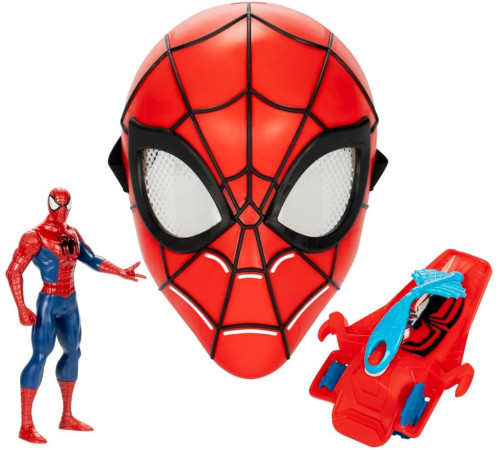 spider-man f9196 set de joc 3-&icirc;n-1 "marvel spider-man: mască, figurină și lansator"