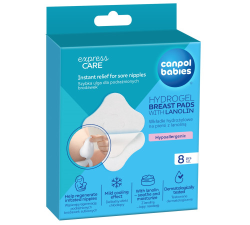 Canpol 1/656 Absorbante calmante pentru sâni din hidrogel cu lanolină (8 buc.)  canpol 1/656 absorbante calmante pentru sâni din hidrogel cu lanolină (8 buc.)