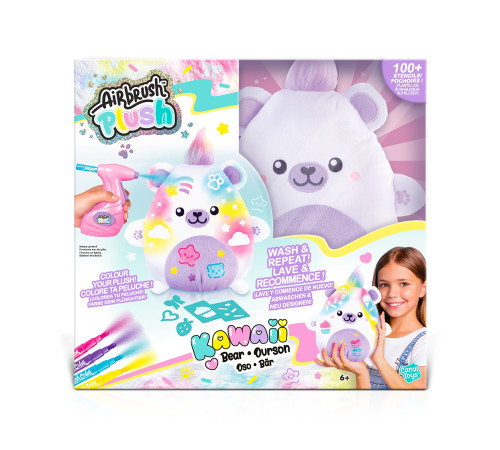 canal toys air067 set creativ "airbrush plush - kawaii bear"