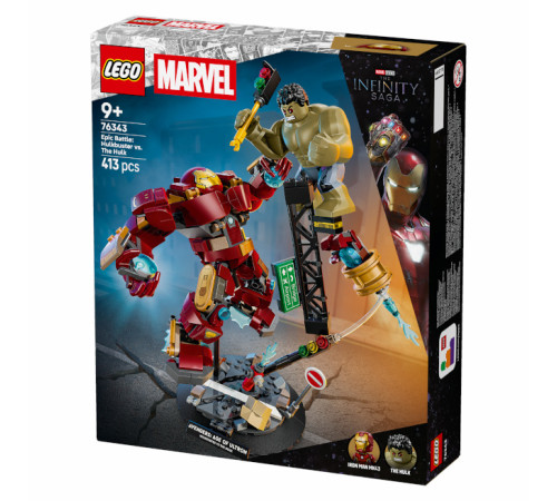  lego marvel 76343 constructor "bătălia epică: hulkbuster vs. the hulk" (413 el.)