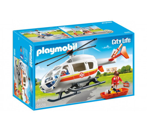  playmobil 6686 Конструктор "Вертолет скорой помощи" (29 дет.)