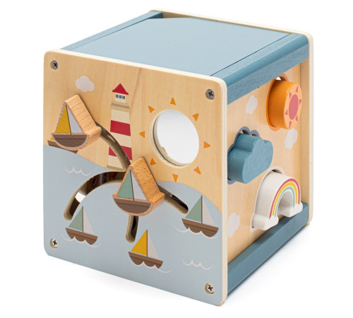 baby mix 57342 kуб интерактивный "wood montessori"