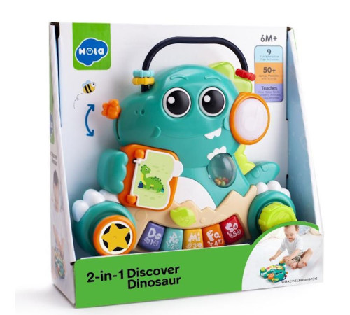 hola toys he8976 jucărie muzicală 2 în 1 "dinozaur"