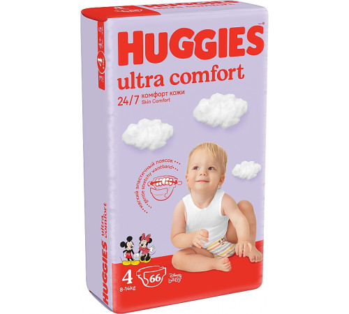  huggies ultra comfort mega pack 4 (8-14 kg.) 66 buc.