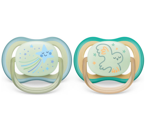 Avent SCF376/18 Suzera din silicon "Ultra Air Night" (0-6 m) 2 buc.  avent scf376/18 suzera din silicon "ultra air night" (0-6 m) 2 buc.