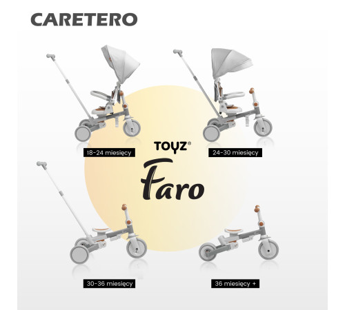 toyz-0361 triciclu multifuncțional 3 &icirc;n 1 "faro" gri