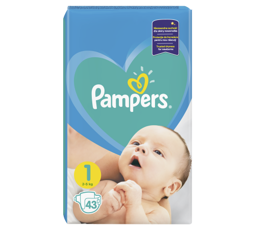  pampers new baby 1 (2-5 кг.) 43 шт.