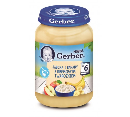 Gerber Пюре «Яблоко-банан с творогом» (6m+) 190 гр. Детское питание в Молдове gerber Пюре «Яблоко-банан с творогом» (6m+) 190 гр.