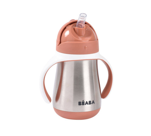 beaba cana inox cu pai "terracotta" 250 ml. (8 m.+) b913587
