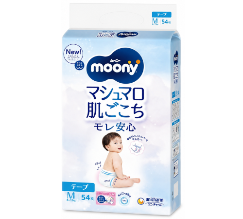  moony Подгузники marshmallow m (6&ndash;11 кг) 54 шт.
