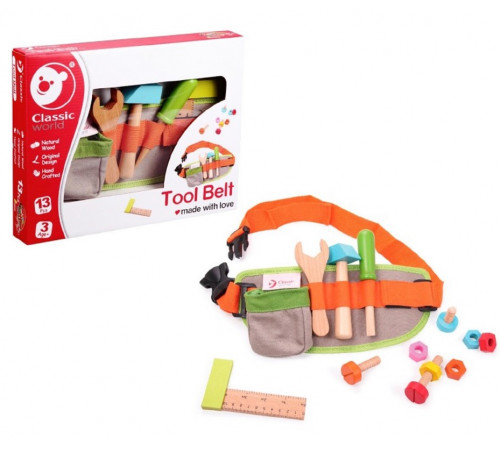 classic world 2758 set de joc din lemn "centura cu instrumente"