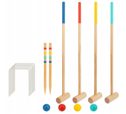 tooky toy th366 set de joacă din lemn &bdquo;croquet&rdquo;