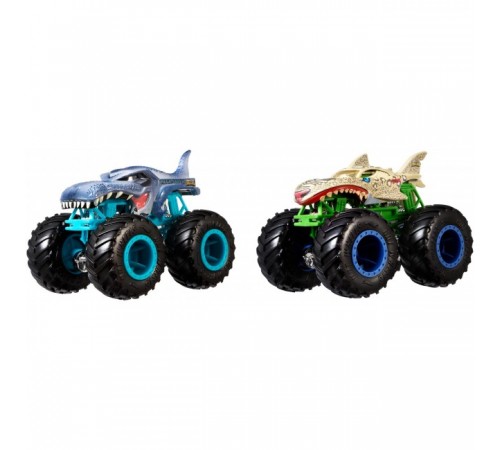 hot wheels fyj64 set de 2 mașini serie "monster trucks" in sort.