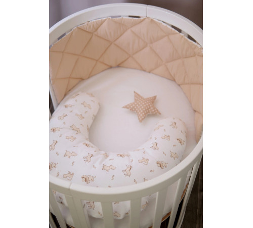 Veres 154.001.04 Бампер из 1 части "Звёздочка Бело-Бежевый" (34х120 см)  veres 154.001.04 Бампер из 1 части "Звёздочка Бело-Бежевый" (34х120 см)