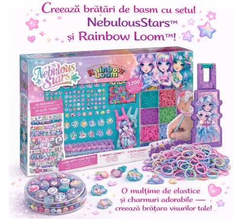 nebulous stars 11212 set pentru crearea brățărilor "rainbow loom: besties forever"
