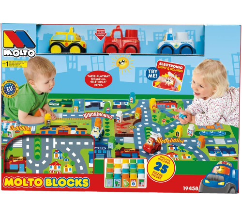 Jucării pentru Copii - Magazin Online de Jucării ieftine in Chisinau Baby-Boom in Moldova Molto 19458 Set de joc "Playmat cu 3 mașini" (20 blocuri) Jucării pentru Copii - Magazin Online de Jucării ieftine in Chisinau Baby-Boom in Moldova molto 19458 set de joc "playmat cu 3 mașini" (20 blocuri)