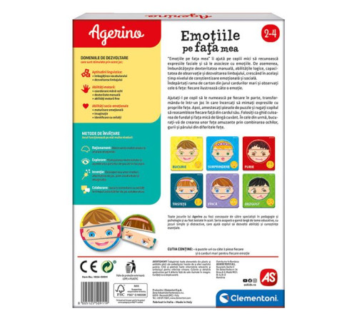 as kids 1024-50911 Развивающая игра agerino "Эмоции на моем лице" (рум.)