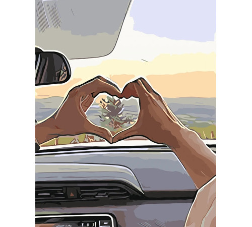 strateg leo va-3648 Картина по номерам "Любовь у авто" (40x50 см.)