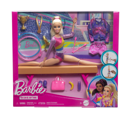 barbie hrg52 set de joc "antrenament de gimnastică"