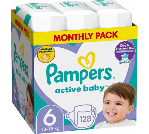 Pampers Active Baby 6 (13-18 кг.) 128 шт.  pampers active baby 6 (13-18 кг.) 128 шт.