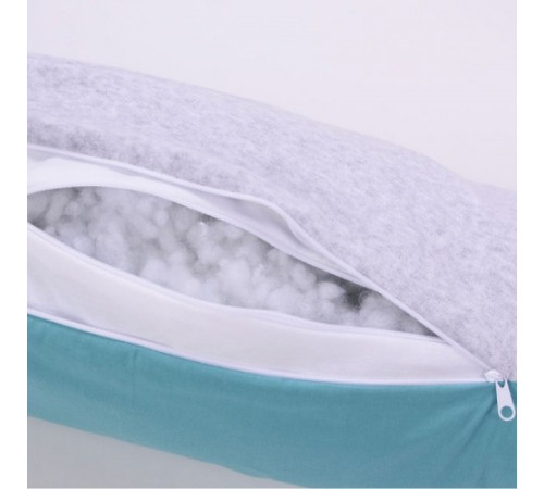 veres 302.01.3 Подушка для кормления "comfort long velour grey-tiffany" (170х75 см.)