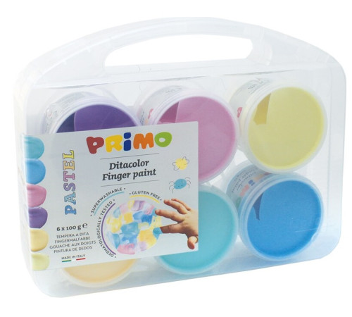 primo 2212td6past vopsele pentru degete "pastel" (6 culori)