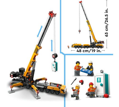 lego city 60409 constructor "macara mobila galbena" (1116 el.)