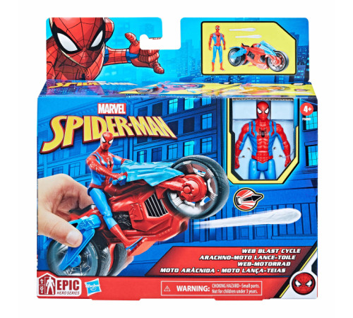  avengers f6899 set de joacă "spider-man cu motocicletă"