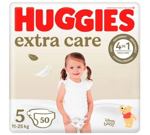  huggies extra care 5 (11-25 kg.) 50 buc.