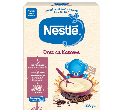 nestlé cereale din orez cu roscove fara lapte 250 gr. (4 m+)