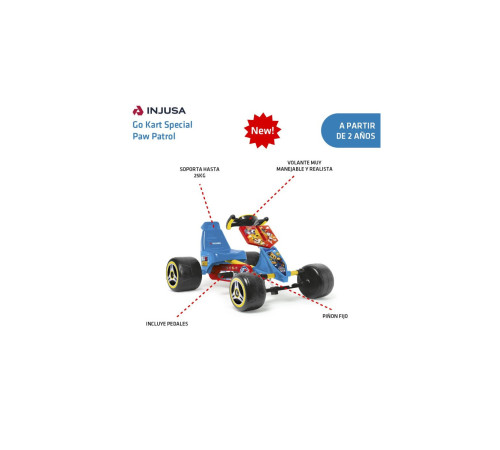 injusa Вело-картинг на педалях go-kart special paw patrol