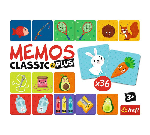trefl 02272 joc de masă "memos classic&plus - logic"