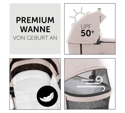 hauck cărucior 2 în 1 vision x set black melange beige