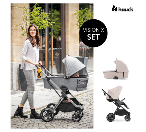 hauck cărucior 2 în 1 vision x set black melange beige