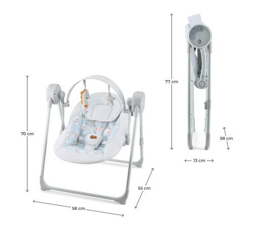 kinderkraft Электронные качели swingee (до 9 кг.) серый