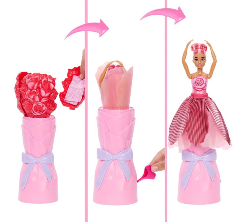 barbie jmf59 păpușa petal pop "trandafir roșu"