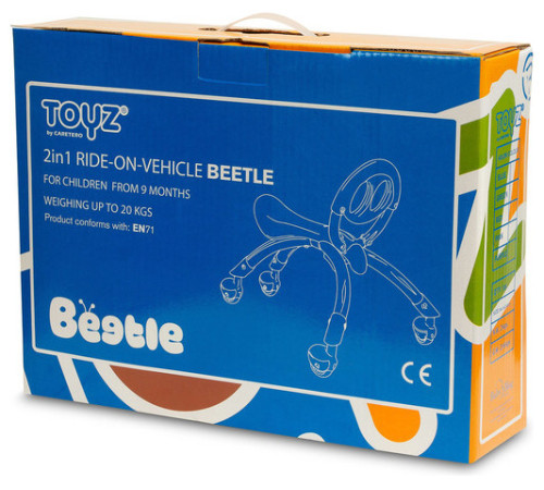 toyz-2528 mașină de &icirc;mpins 2&icirc;n1 pentru copii beetle (roz)
