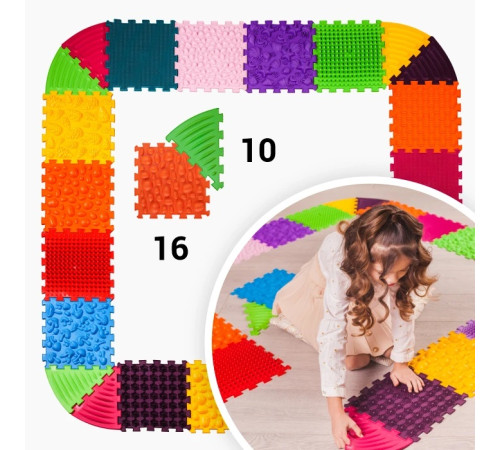  ortek 12736 covoraș de masaj "ortek puzzle-uri" 16 el. + 10 triunghiuri