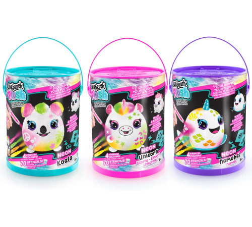  canal toys air022cl set de creativitate "airbrush plush - neon squish pals paint can" (in sort.)