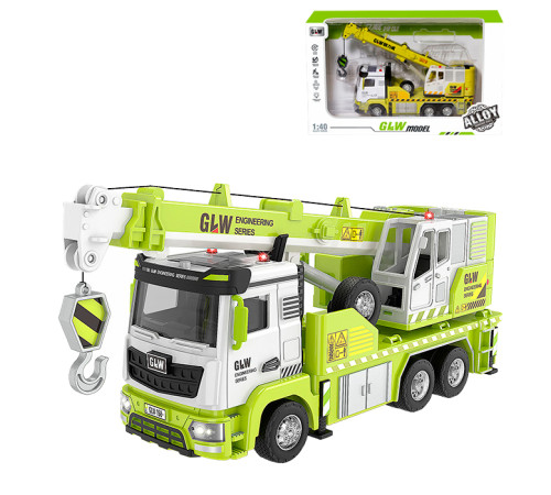 96698 camion metalic cu macara, muzică și lumină (verde)