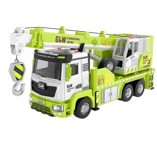 96698 camion metalic cu macara, muzică și lumină (verde)
