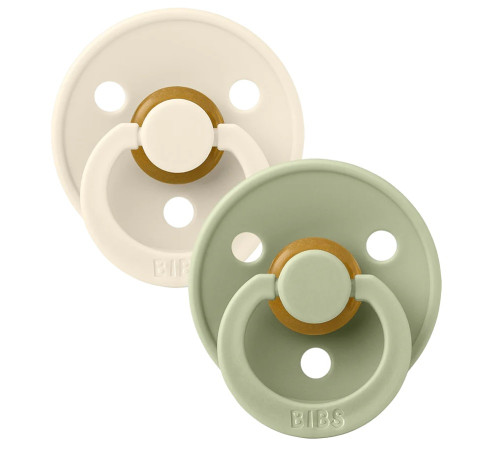  bibs suzeta rotunda din latex  color m sage & ivory (6-18 luni) 2 buc.